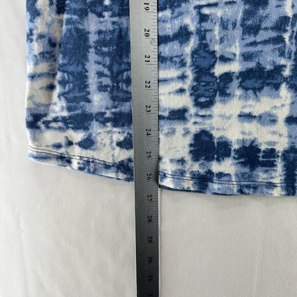 Lucky Brand Pajama Top Womens Sz L Tie Dye Round Neck Cuff Dolman Sleeve Blue - Picture 10 of 10